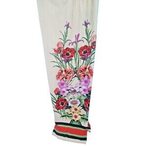 MLLE GABRIELLE Floral Wide Leg Palazzo Pants Cream Plus Size 3X Colorful Striped